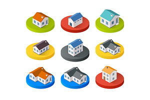 Style flat isometric city, an Object Illustration by AlexZeL