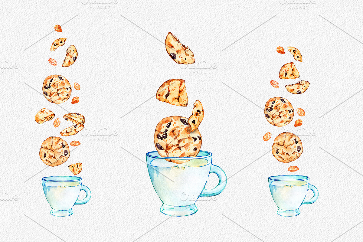 Oatmeal cookies, a Food Illustration by OlyaSenko (Photo 4 of 7)