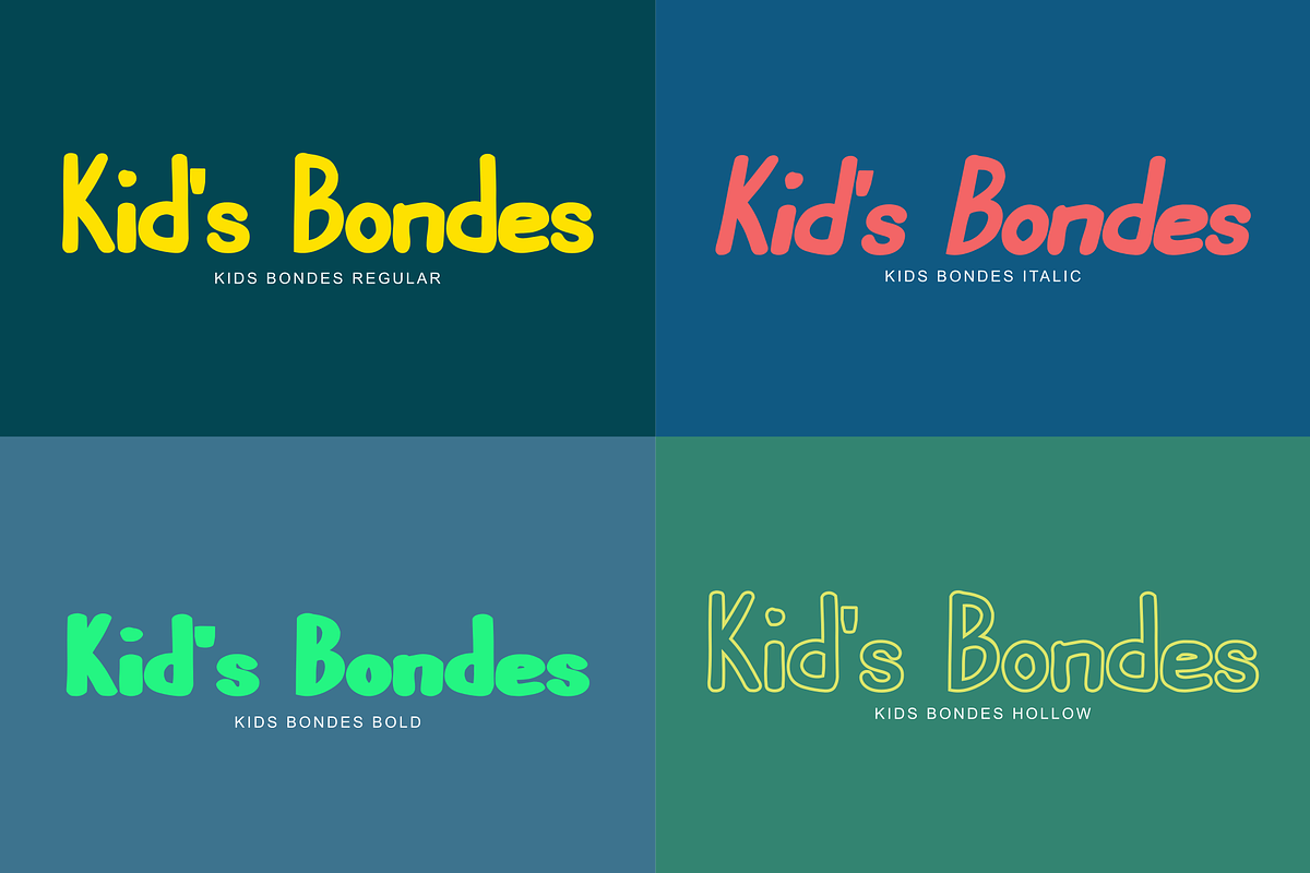 Kids Bondes- Fun Display, a Font by Pandanwangi (Photo 2 of 8)