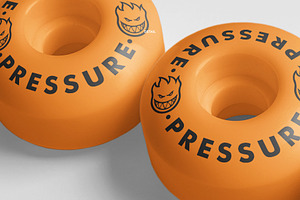 Realistic Skateboard Wheels Mockup