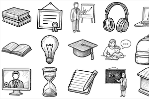 Education Icon Set, an Object Graphic by nikagraphic