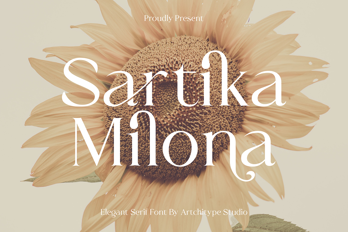 Sartika Milona - Elegant Serif Font, a Serif Font by Artchitype Studio (Photo 1 of 12)