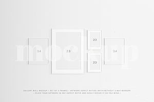 Gallery Wall Frame Mockup Set Of 5