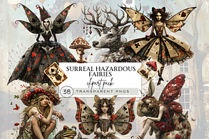HAZARDOUS CARDS FAIRY CLIPART PACK, a Person Illustration by Daring Digies