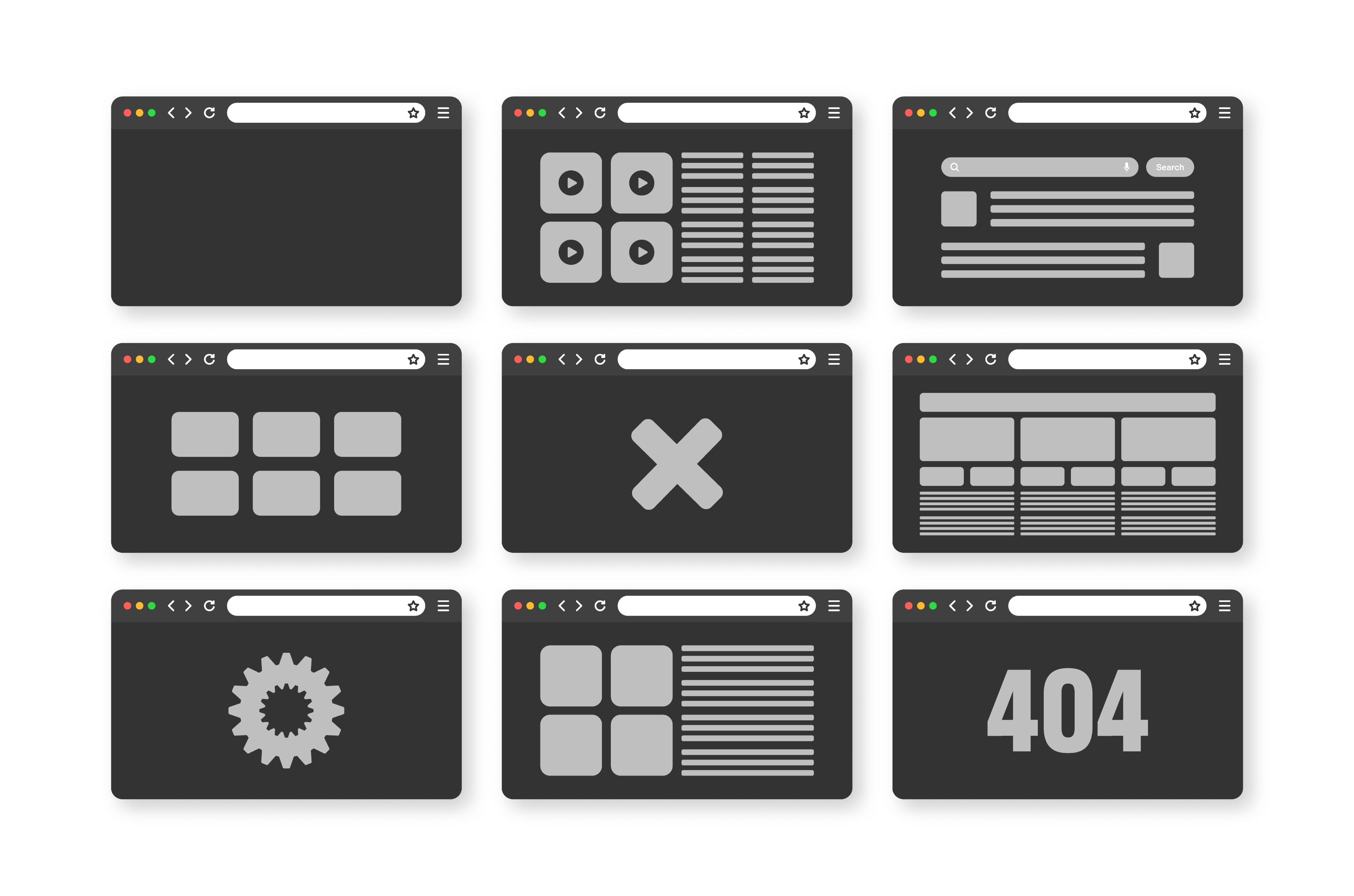Web browser window, pages layout, a Technology Illustration by 32pixels