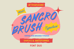 SANCRO BRUSH TYPEFACE - FONT DUO