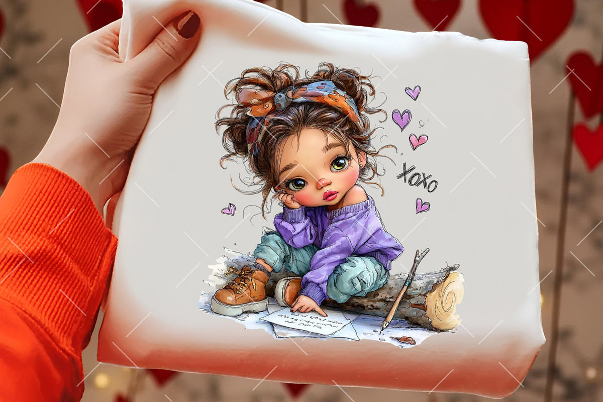 Valentines Little Girl Clipart, an Illustration by OK Design (Photo 4 of 6)