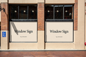 Double Window Poster Sign Mockup