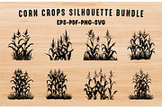 Corn Stalk Silhouette SVG Vector Set, a Finance Illustration by Gfx Expert Team (Thumbnail 3 of 3)