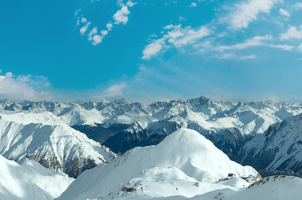 Silvretta Alps winter view (Austria). Panorama., a Nature Photo by YuriyB