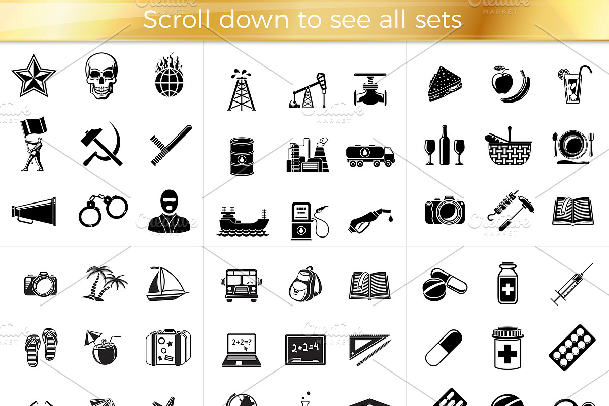 Mega Black Icons Pack - EPS, PNG, an Icon by Tashal (Photo 4 of 8)