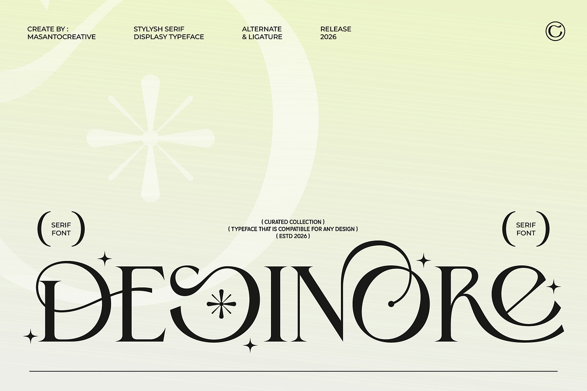 Desinore – Elegant Luxury Serif Font, a Serif Font by kangfont Studio (Photo 1 of 9)