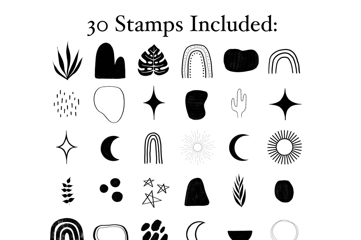 Procreate Boho Stamp Set, a Brush Add-On by Blue Strawberry Studio (Photo 2 of 4)