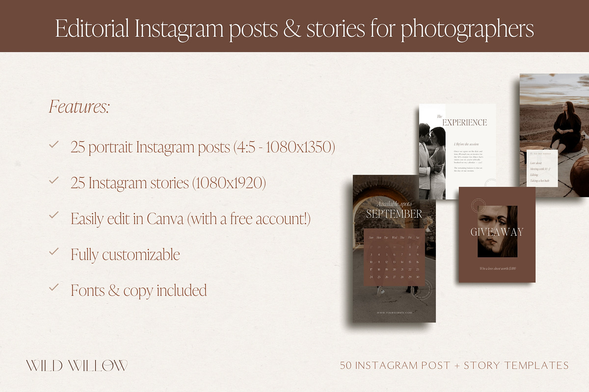Editorial Photography Insta Bundle, a Social Media Template by Wonderlik Webdesign (Photo 6 of 11)