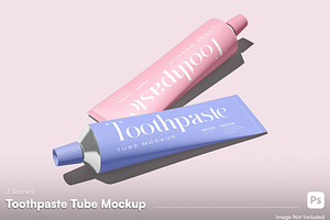 Toothpaste Tube Mockup, a Packaging Mockup by graphicsauce
