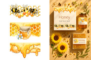 Honey Bee & Wildflowers graphics set, an Illustration by PinskaDrawCute (Thumbnail 8 of 14)