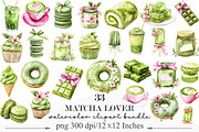 Matcha Lover Clipart PNG, an Illustration by Designking (Thumbnail 1 of 5)