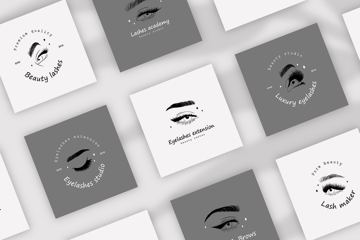 Eyelashes logo kit, an Object Graphic by KeronnArt (Photo 4 of 6)