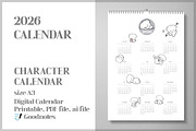 2026 simple character calendar, a Templates & Theme by dott (Thumbnail 2 of 3)
