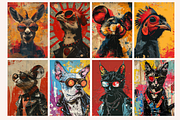 Pop Art Punk Farm Animals, a Background Graphic by PrintHaven Designs (Thumbnail 4 of 8)