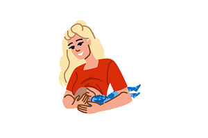 Mother breastfeeding her baby with, a Person Illustration by pikepicture