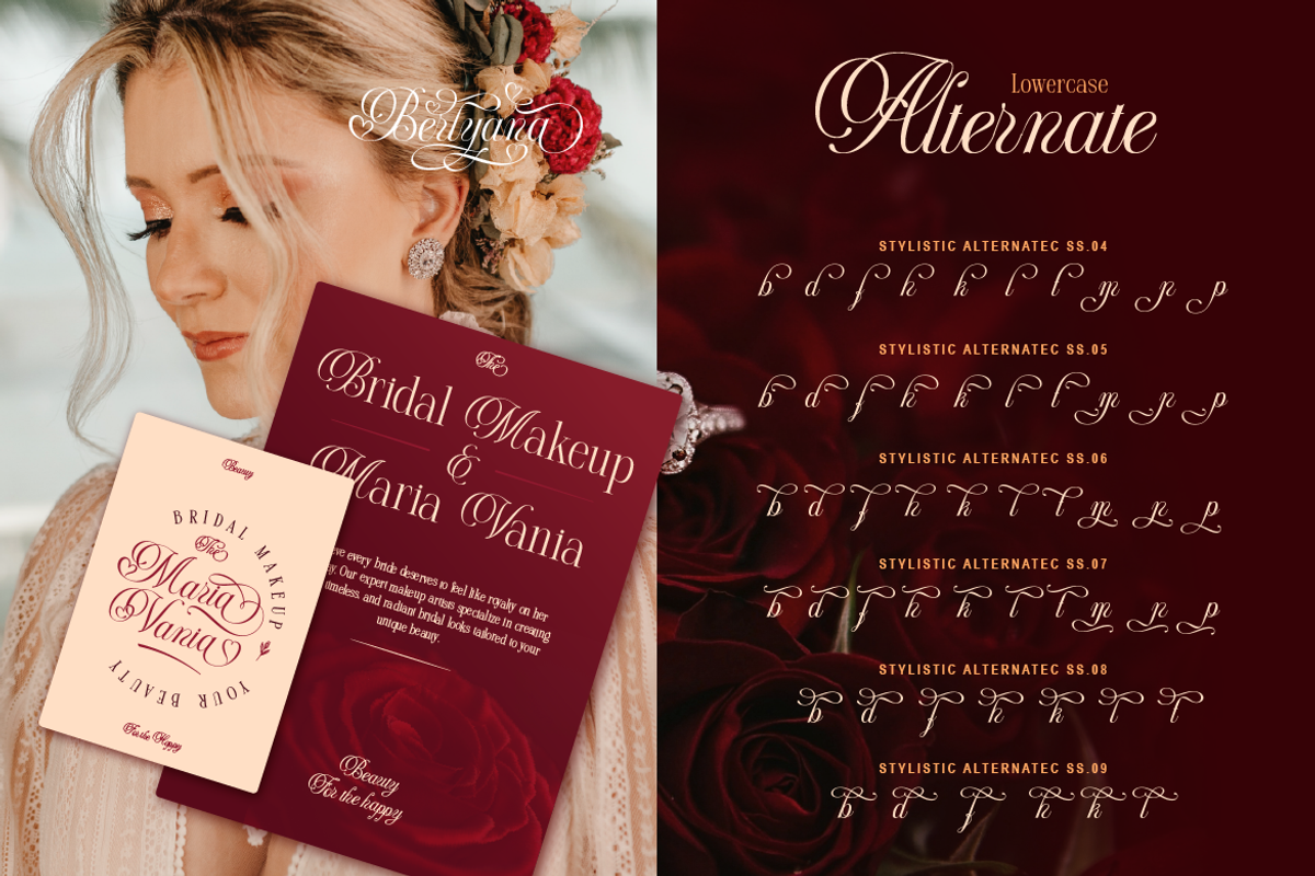 Berlyana Sensual, a Script Font by Burntilldead (Photo 11 of 14)