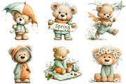 Spring Teddy Bear Clipart Set Bundle, an Illustration by Daily.Designs (Thumbnail 4 of 8)