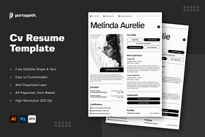Cv Resume Template, a Resume Template by Portocraft