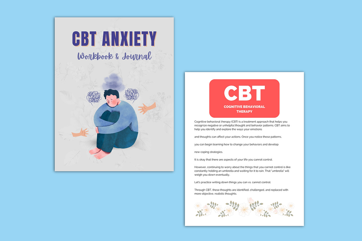 CBT Anxiety Workbook & Journal, a Print Template by Designmela01 (Photo 2 of 8)