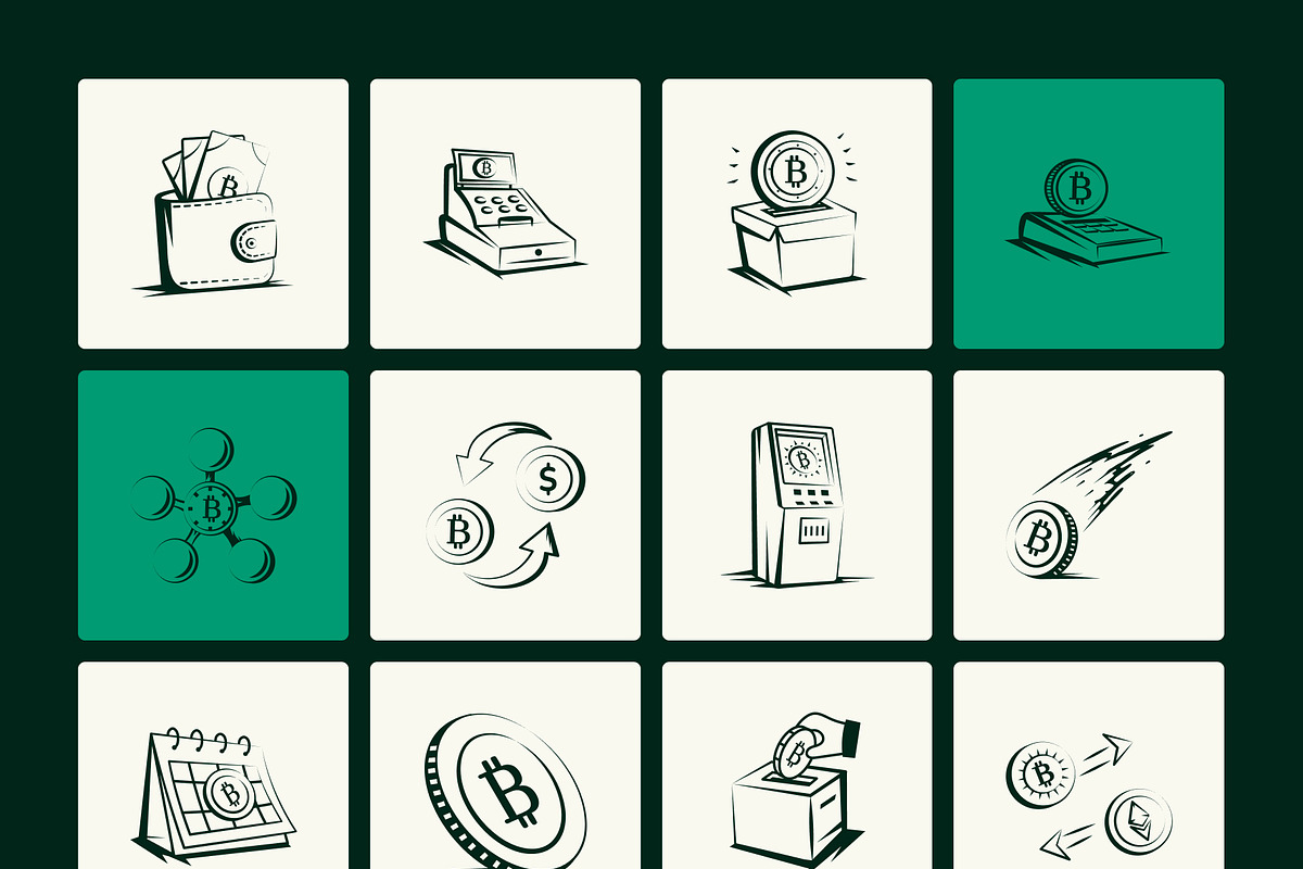 Bitcoin Trading Doodle Art Set, an Outline Icon by Vectors Market (Photo 7 of 10)