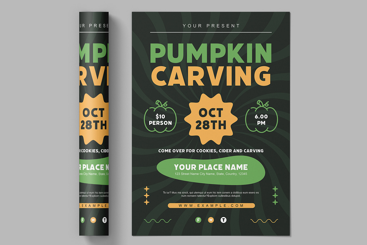 Pumpkin Carving Event Flyer, a Flyer Template by ContestDesign (Photo 2 of 2)