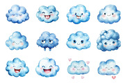 Blue Emoticon Cloud, an Illustration by Design Market (Thumbnail 2 of 4)