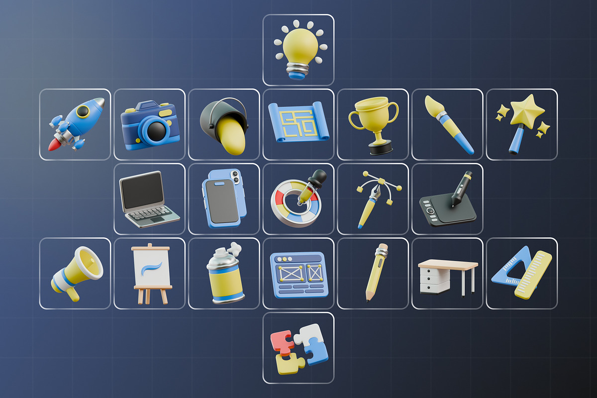 Creative Asset Toolkit 3D Icon Pack, an Object 3D Model by Haps Space (Photo 4 of 4)