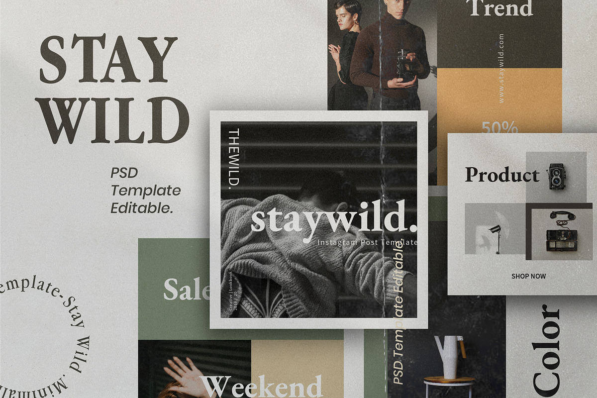 Staywild - Instagram Pack Bundle, a Social Media Template by Dirtytemp Studio (Photo 4 of 14)