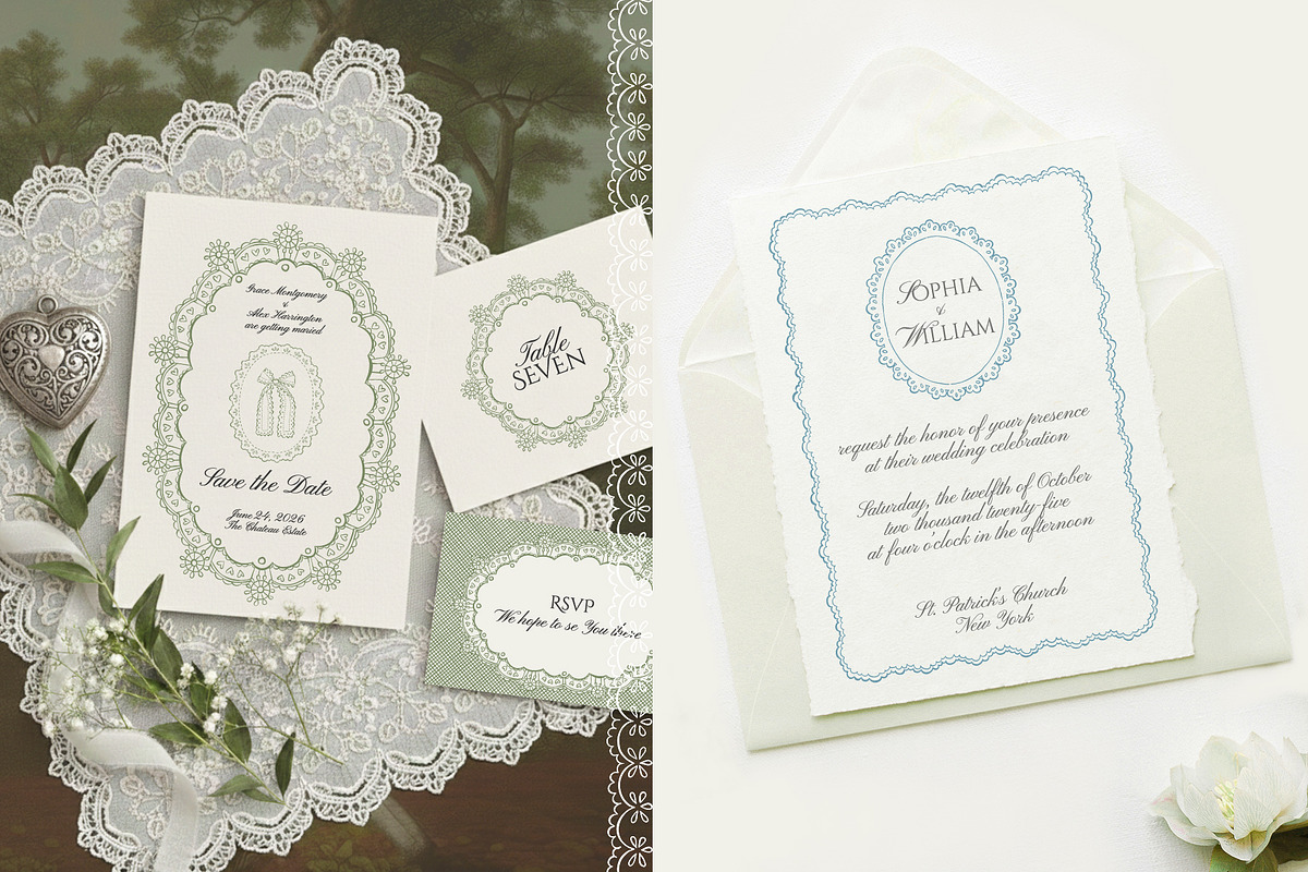 Vector Lace Frames & Vintage Doilies, an Object Graphic by Berentine.art (Photo 11 of 15)
