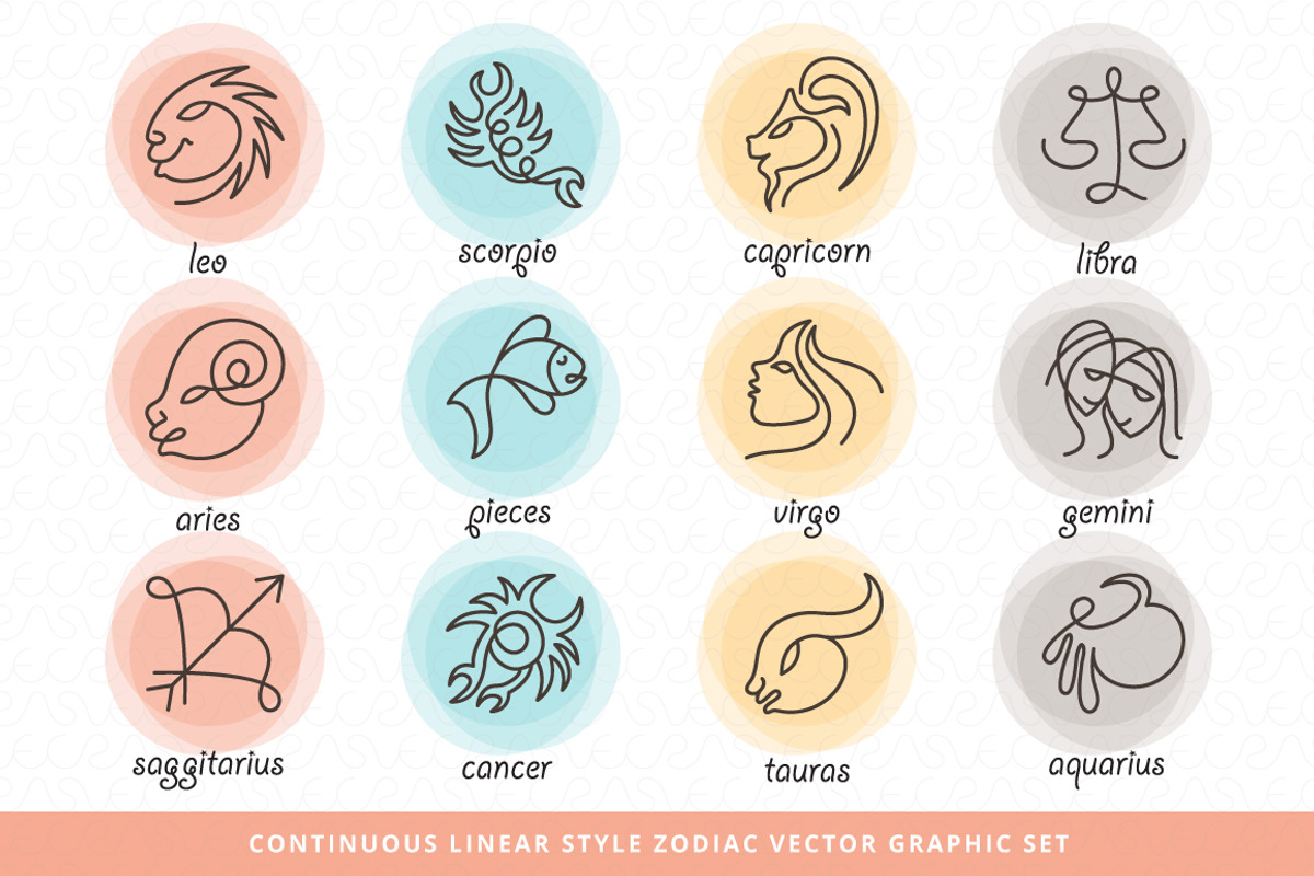 6 zodiac sets 204+ illustrations, an Illustration by VecRas (Photo 11 of 17)