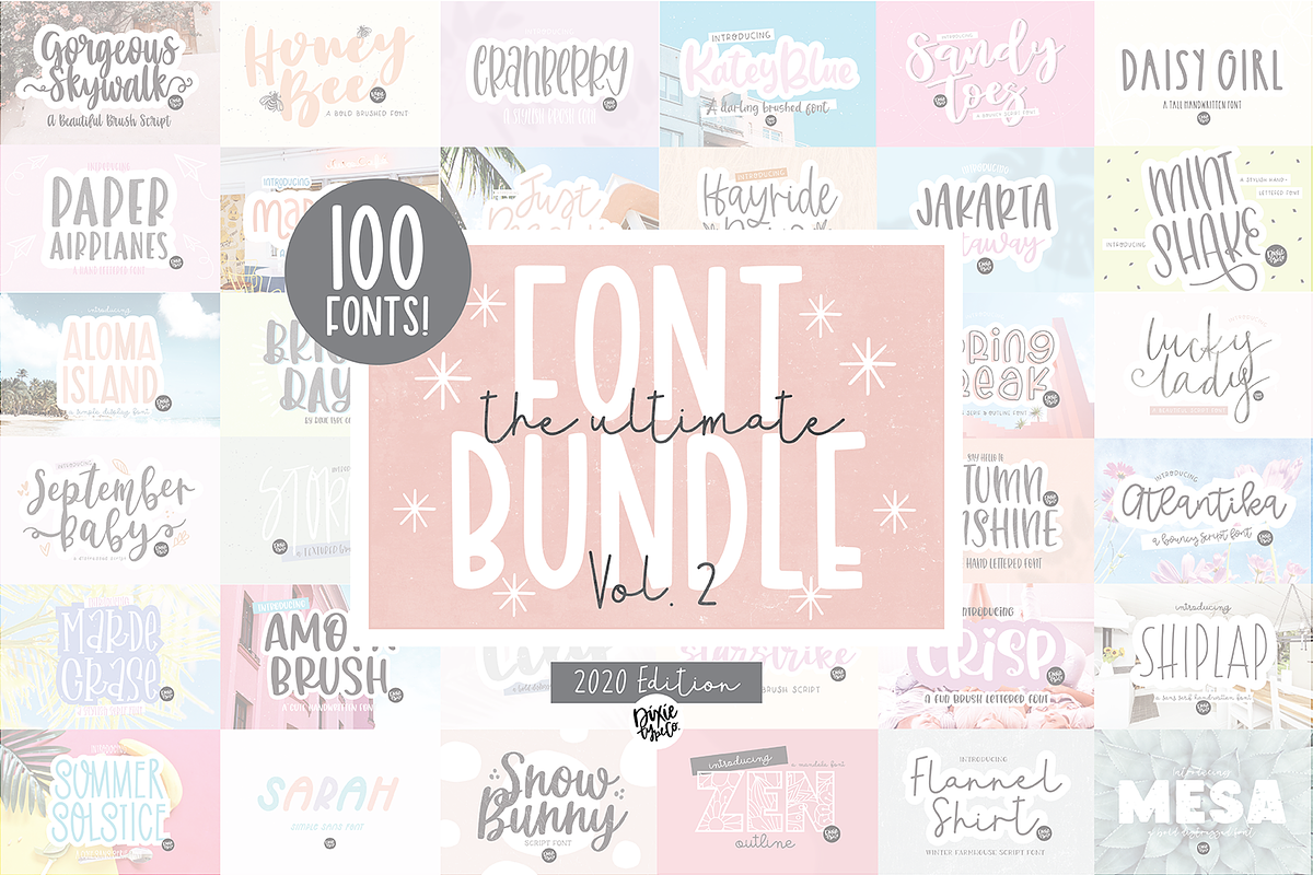 100 FONTS - ULTIMATE Font Bundle, a Script Font by Blush Font Co. (Photo 1 of 5)