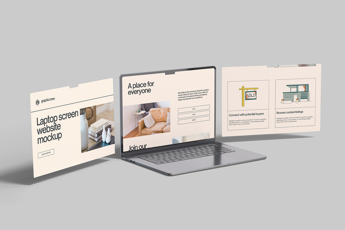 Laptop Screen Website Mockups, a Mac Mockup by graphiccrew (Photo 5 of 10)