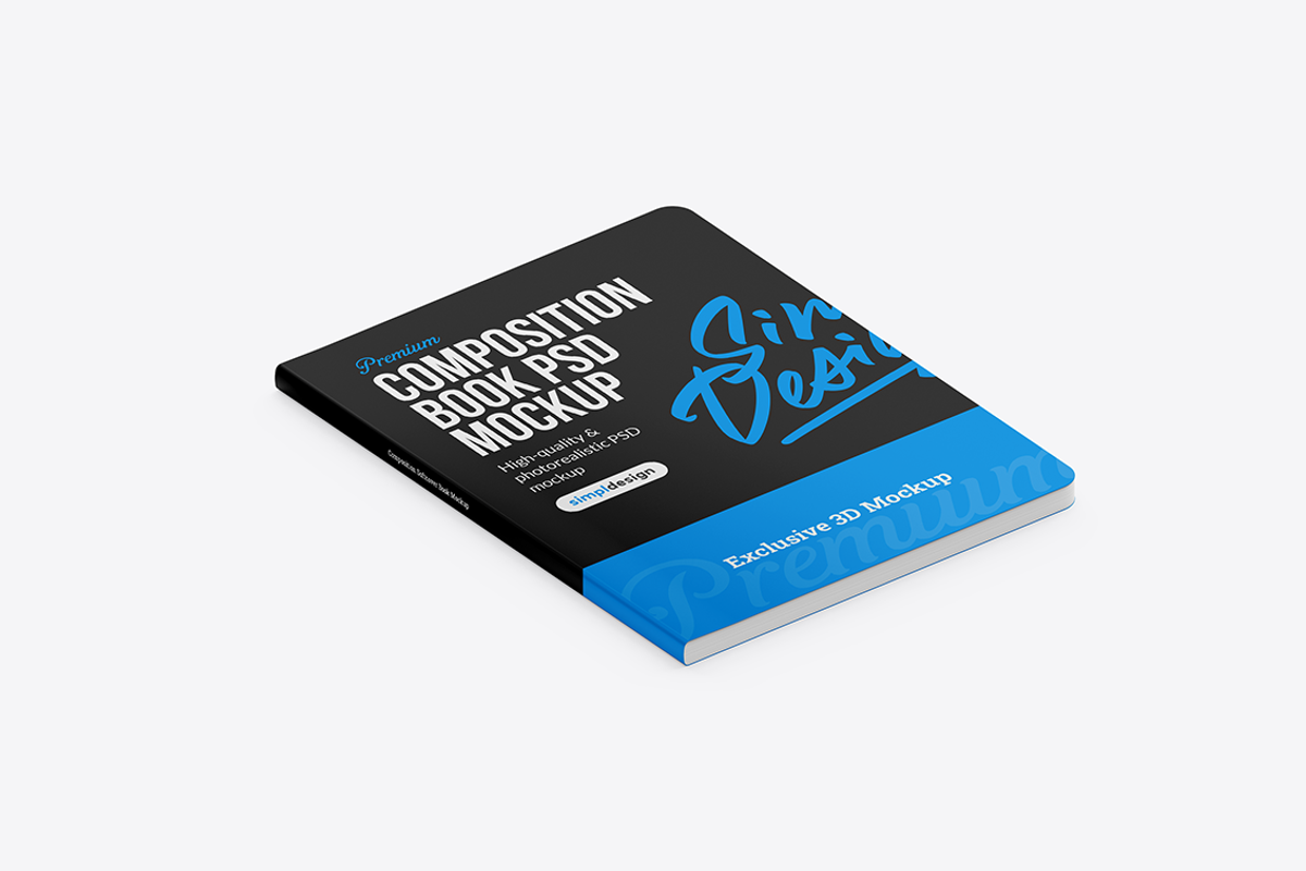 Composition Softcover Book Mockup, a Books & Magazine Mockup by SimplDesign (Photo 5 of 13)