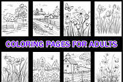 Spring Coloring Pages for Adults-V2, a Seasonal Illustration by Design Home (Thumbnail 6 of 7)