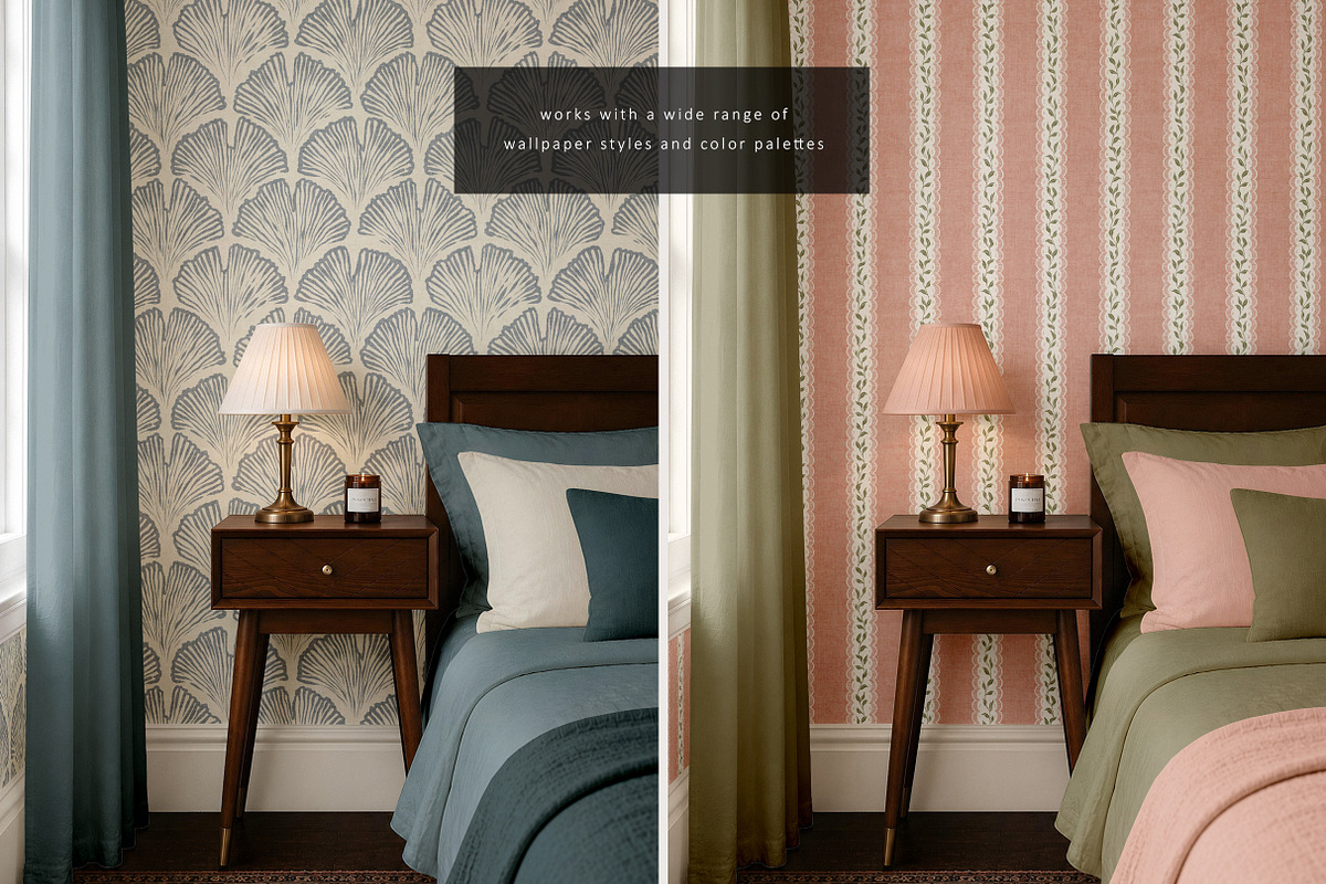 Classic Bedroom Wallpaper Mockup PSD, a Household Mockup by LinnestCreative (Photo 5 of 7)