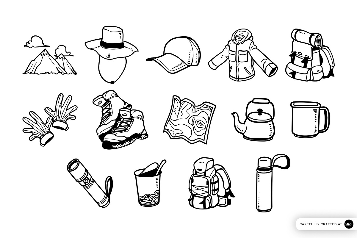 Camping Doodle Hand Drawn, an Object Graphic by SLAB! Design (Photo 2 of 3)