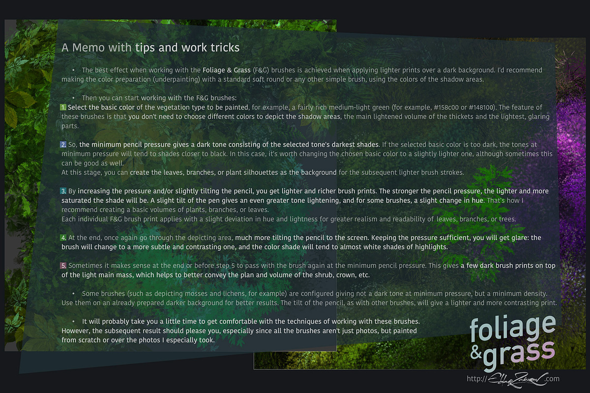 60 Foliage & Grass Procreate brushes, a Brush Add-On by Eldar Zakirov's (Photo 5 of 6)