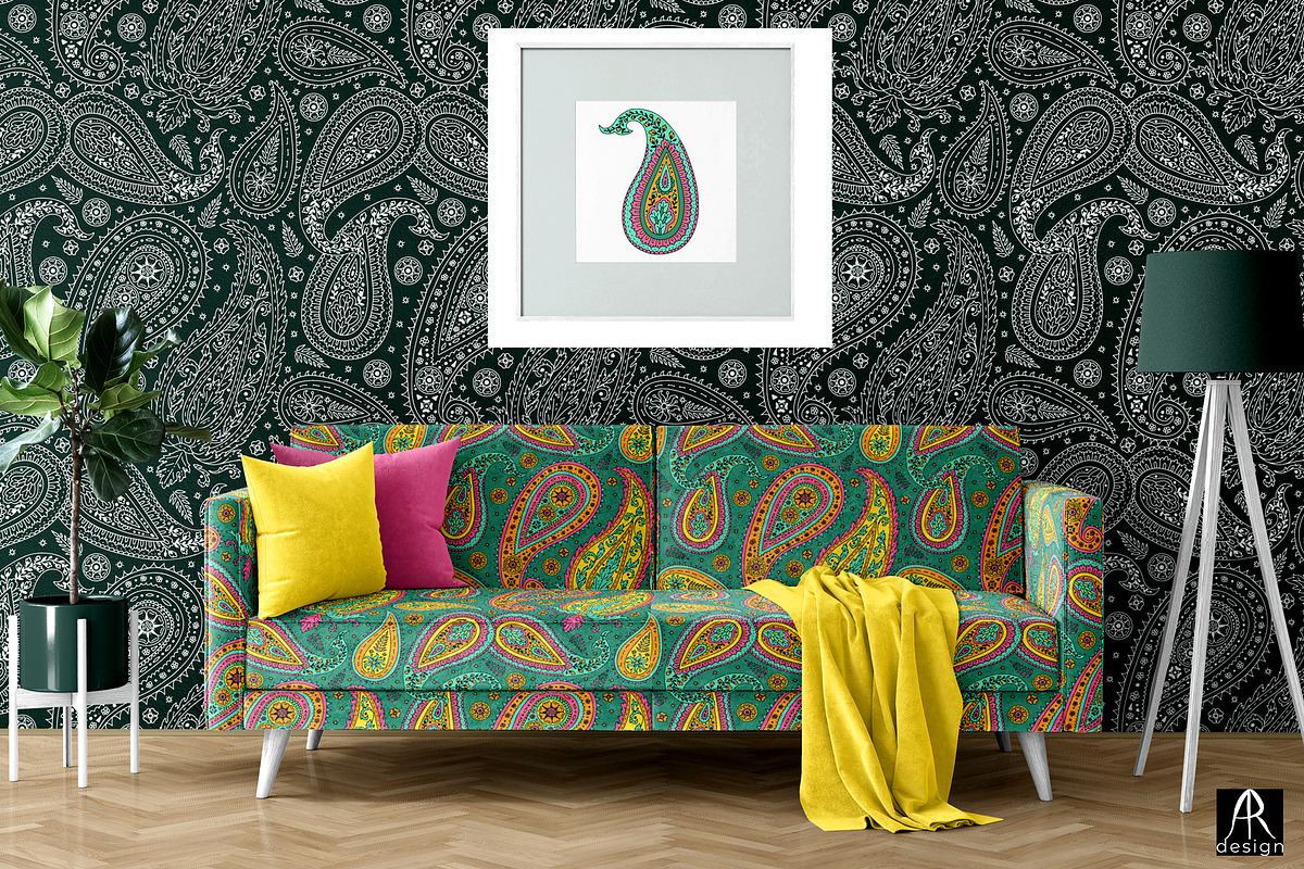 Vibrant Paisley Dreams Patterns, a Pattern Graphic by Rose Design (Photo 7 of 9)