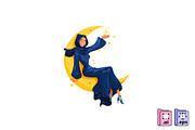 Lady on the Moon, a Person Illustration by MISS CHATZ (Thumbnail 2 of 3)