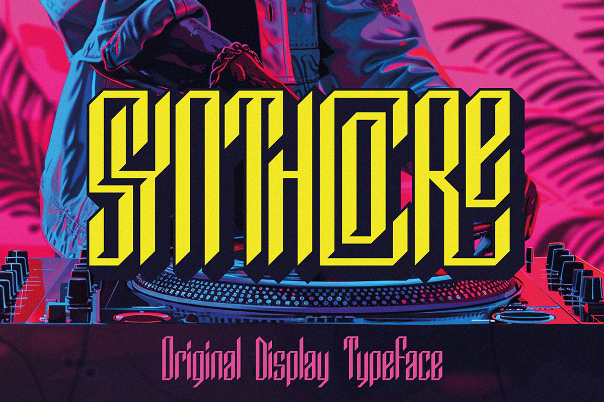Synthcore - Fututristic Display Font, a Blackletter Font by JumboDesign (Photo 1 of 5)