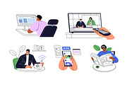 People reading breaking news set, a Person Illustration by PaperTrident (Thumbnail 1 of 6)
