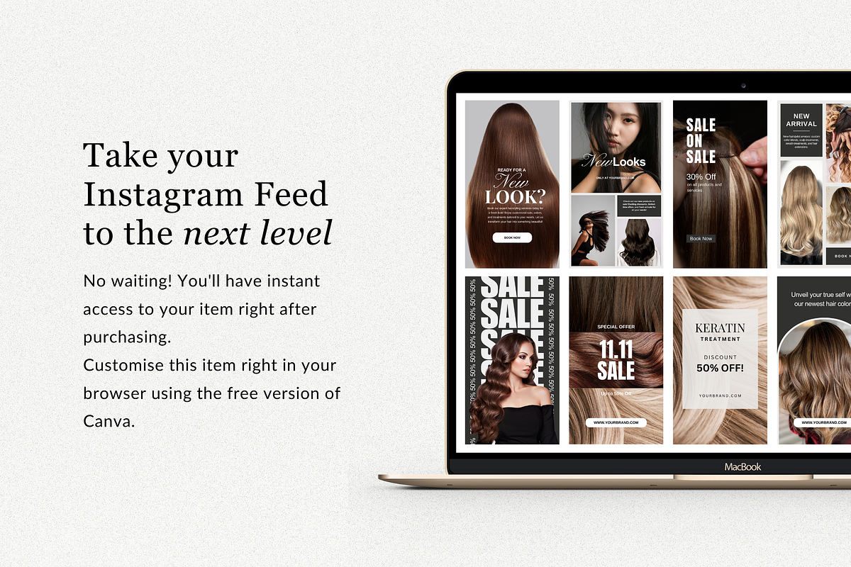 120 Hairstylist Instagram Templates, a Social Media Template by TheBohoFactory (Photo 9 of 10)