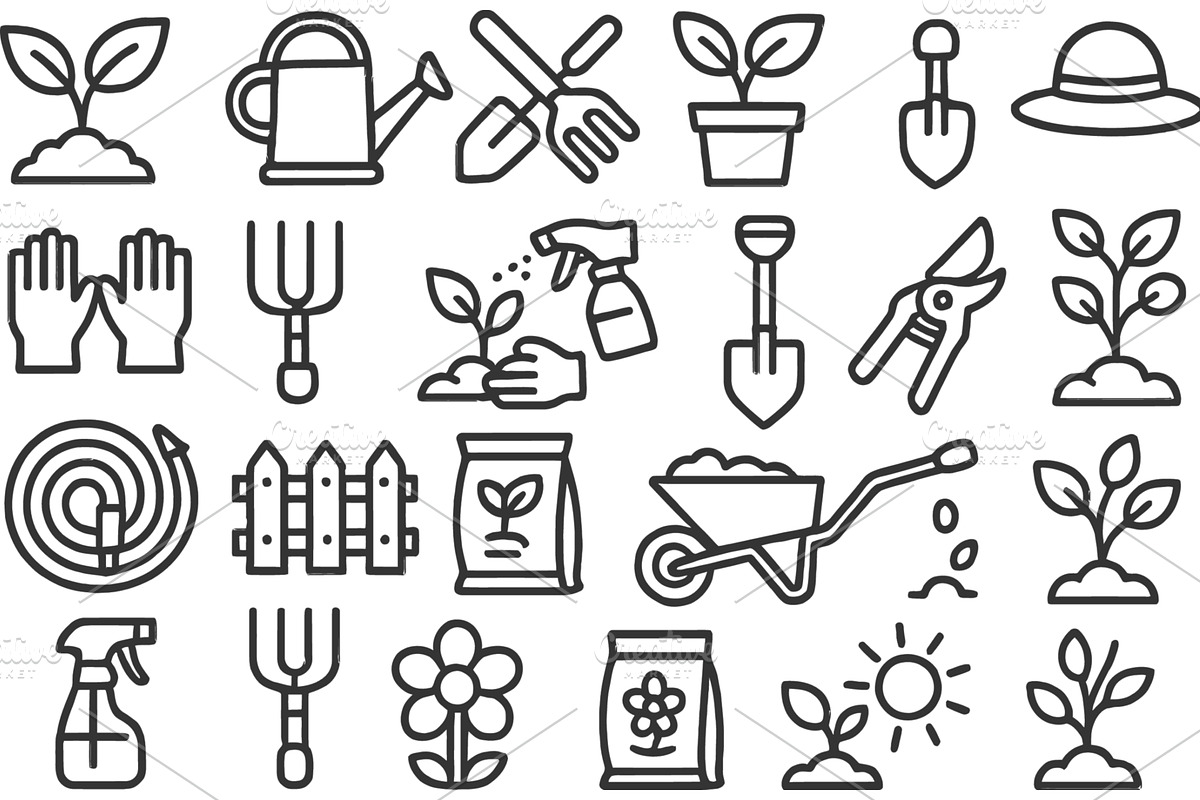 Gardening tools and plants, an Object Illustration by ZinetroN