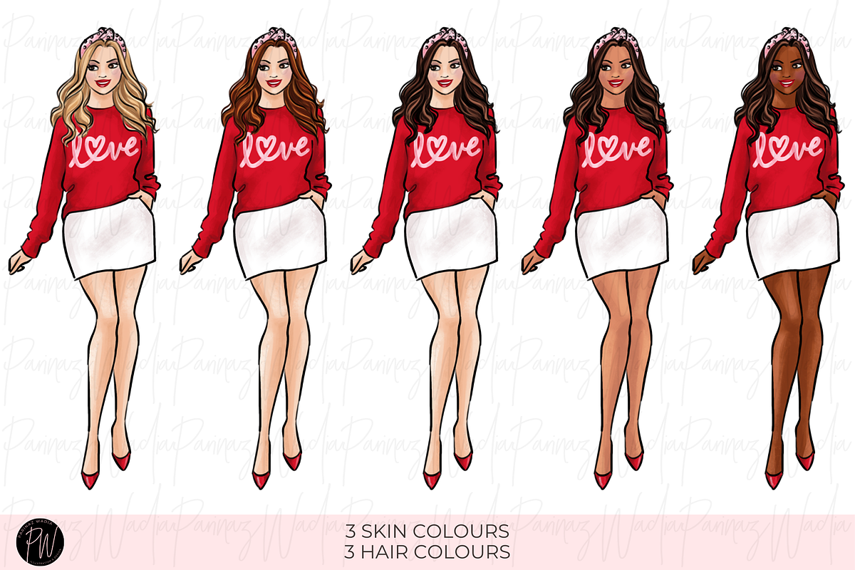Valentine Clipart bundle png, a Person Illustration by Parinaz Wadia Design (Photo 5 of 10)